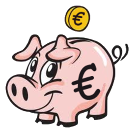 A cartoon piggy bank with euro symbol on it

AI-generated content may be incorrect.